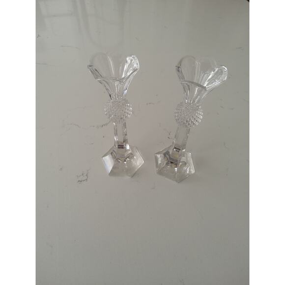 Rare Nechtmann Crystal Blekristall candlestick holders. Stunning! - Picture 2 of 6